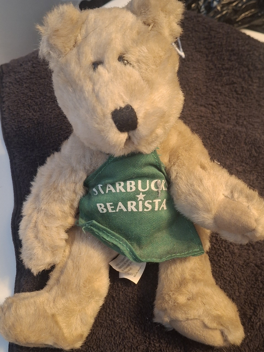 Starbucks Bearista Plush Bear in Tan with Green Apron Vintage!